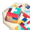 Large Sized 3D Wooden Tetris Building Block Wooden Tangram Jigsaw Puzzle Brain Teaser Logical Puzzle Montessori Toy