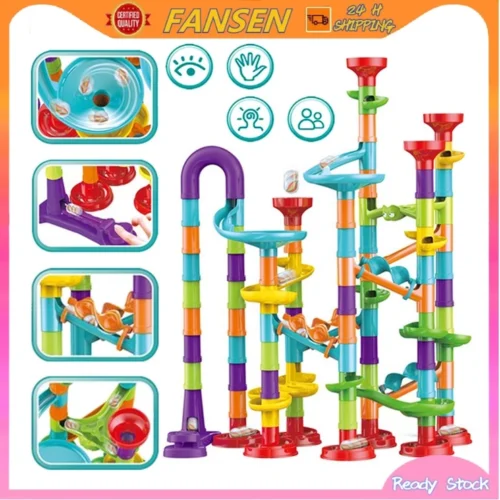 197 142 113pcs DIY Construction Marble Race Run Maze Track Building Blocks Kids Ball Roll Toys                 3 6