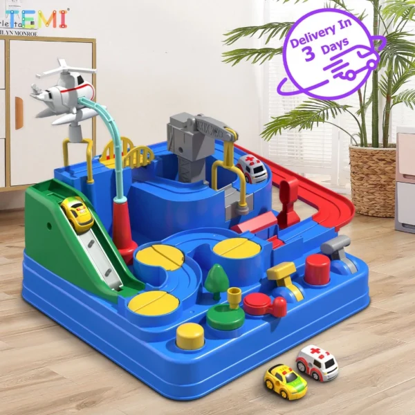 Shipping from MalaysiaTEMI  Car Adventure Toy Set Track   Car Play Set Kids Educational Toy Car Parking Game  Racetracks Playset Kids Boy Mainan Kereta Pengembaraan