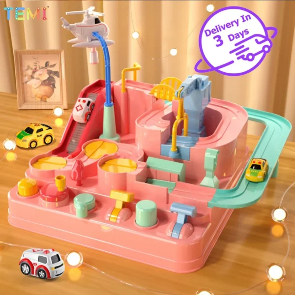 Shipping from MalaysiaTEMI  Car Adventure Toy Set Track   Car Play Set Kids Educational Toy Car Parking Game  Racetracks Playset Kids Boy Mainan Kereta Pengembaraan