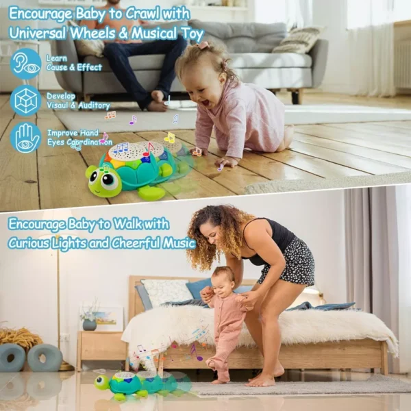 Baby Learning Toy Musical Turtle Toy with Lights   Sounds Kids Electronic Early Educational Developmental Toys