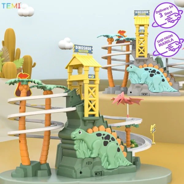 Shipping from Malaysia TEMI Dinosaur Climbing Toy Kids Toys Dinosaur Climbing Stairs Track Toy Electronic Educational Toy Dinosaur Climbing Stairs