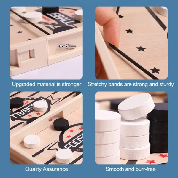 GeeToy Sling Puck Board Game Fast Sling Foosball Puck Game Table Hockey Board Educational Toys