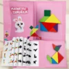 NIKO Magnetic Geometric Tangram Early Educational Toys Jigsaw Puzzle Wooden Toy Montessori Toys Board Game For Kids Gifts