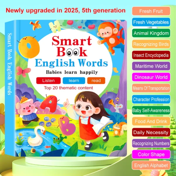 cn-11134207-820l4-mjs015i20wsk87.webp NIKO Smart Book English Words Talking Book Kids Early Education Audio Learning Book USB Rechargeable Interactive English Learning Toy for Children 3