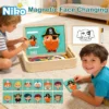 NIKO Magnetic Face Changing Puzzle Wooden Toys Early Educational Toys Jigsaw Board Toys Montessori Toys For Kids Boys Girls Birthday Gifts