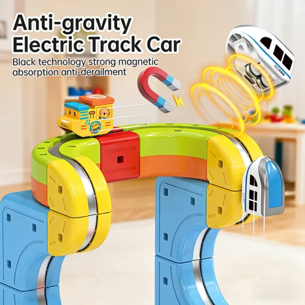 NIKO Electric Magnetic Track Train Toys Set Magnetic Building Block Train 3D Racing Track Set For Kids Boys Girls Birthday Gifts
