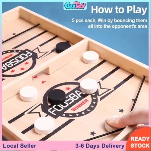 cn-11134211-7ras8-m9leu4fnqy7w0a.webp GeeToy Sling Puck Board Game Fast Sling Foosball Puck Game Table Hockey Board Educational Toys