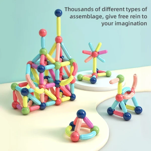 Kiumo Magnetic Stick Balls Toys Building Block Sensory For Kids Educational Toys cny gift ramadan gift for boy