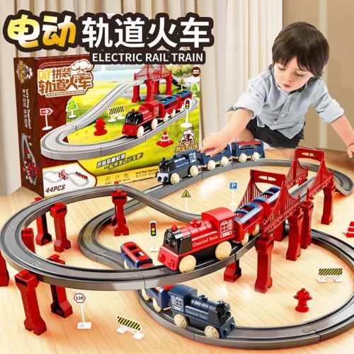 70pcs DIY Mini Train Set Toys Railway Sets Toys Children s Electric Educational Toy Set