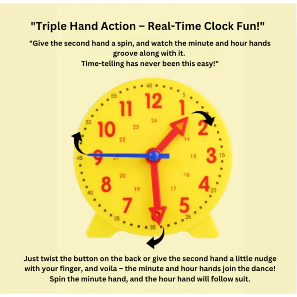 Montessori Practical Life Clock Time Learning Teaching kit