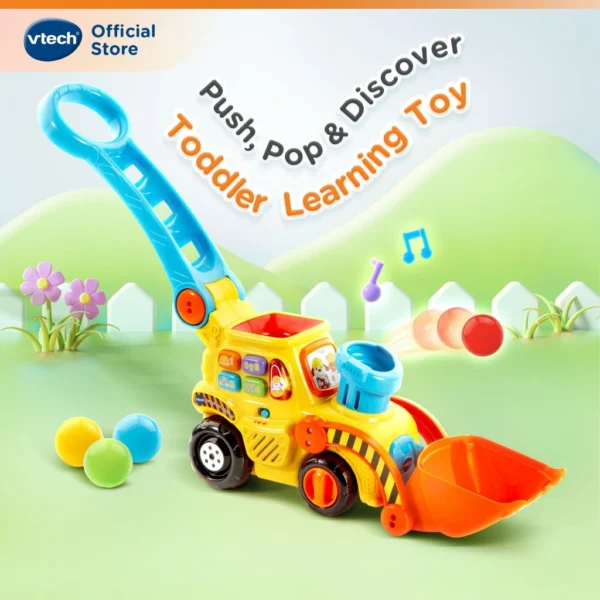 VTech Pop a Balls Push   Pop Bulldozer  jentolak Kids Toys 1 3 Years Boys Girls Gift Pull Toys Vehicle Toys Pop Up toys