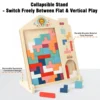 Wooden Tetris Building Blocks Puzzle Educational Learning Toy for Kids 0 6 Years Old Boys Girls
