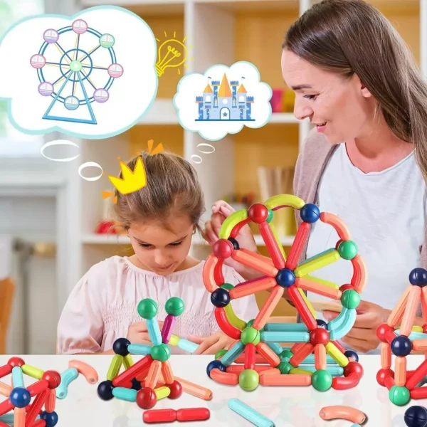 NIKO 84PCS Magnetic Stick Toys Magnetic Building Blocks Big Size Set Early Education Puzzle Toys