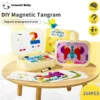 Lemonu Baby Magnetic Tangram Puzzle Wooden Geometry Blocks Educational Mainan Magnetik Kanak kanak