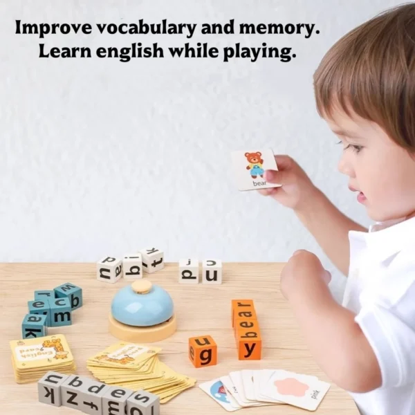 English Spelling Game Educational Toys for Kids Montessori Alphabet Word Learning Puzzle for Boys Girls Mainan Budak