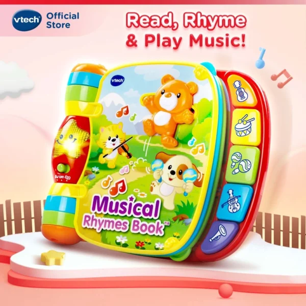 my-11134207-820lg-mj6w0tbz4e80fd.webp Vtech Musical Rhymes Book Baby Early Learning Book Music Book for 6 36 months Early Development Toys