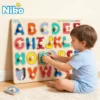 NIKO ABC Letter Digital Puzzle Wooden Toys For Kids Alphabet Number Shape Sorter Educational Toys
