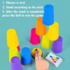 GeeToy Stack Cup Game With Card Intellectual Enlightenment Color Cognition Educational Toys for Kids