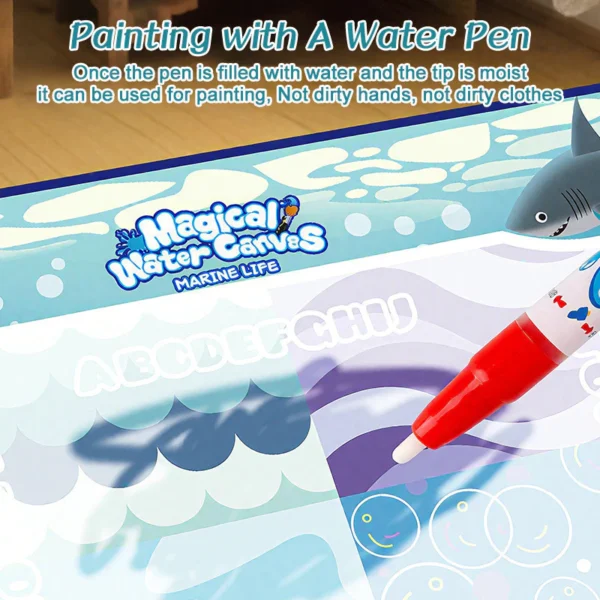 sg-11134201-7rdxq-mczpq6vh0v0g11.webp 2 Size Magic Water Drawing Mat Painting Canvas Doodle Toy Playing mat Birthday Gift