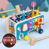 Early Learning Wooden Hammer Pounding Toy with Gears  Gift for 1 4 Year Old Boys and Girls