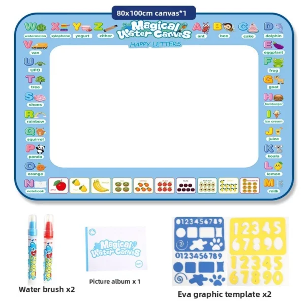 sg-11134201-81ztu-mitkpmljjmkm1d.webp Magic Water Drawing Mat for Kids Extra Large Water Writing Cloth Reusable Doodle Mat Safe Water Graffiti Learning Blanket for Toddlers