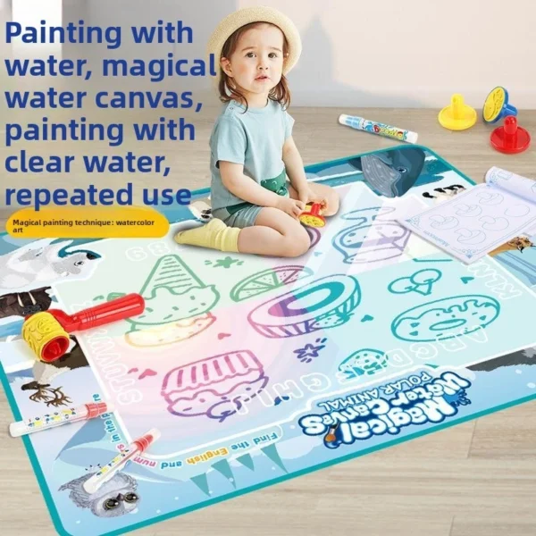 sg-11134201-81zvt-mitkplsjoni97b.webp Magic Water Drawing Mat for Kids Extra Large Water Writing Cloth Reusable Doodle Mat Safe Water Graffiti Learning Blanket for Toddlers