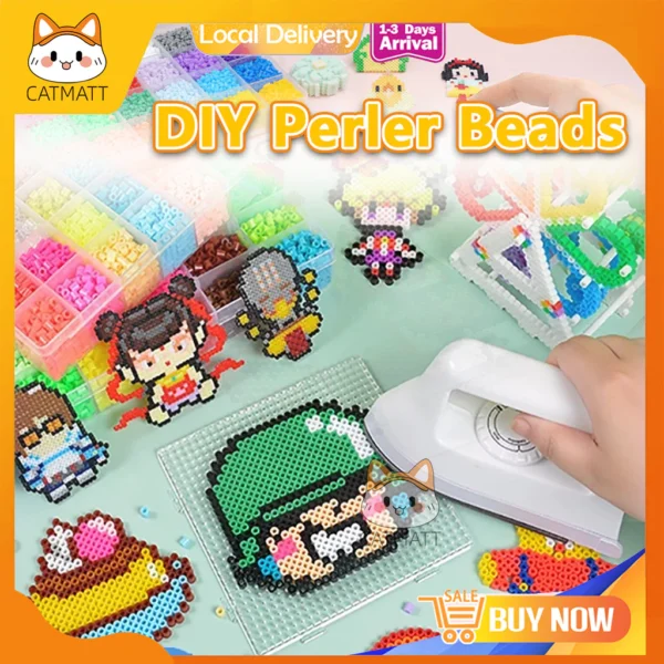sg-11134201-82284-mhuadxp7ftvsec.webp DIY Perler Beads Fuse Beads Kit Toy 2 6mm11000 PCS 3D Craft with Accessoires for Kids Adults Chirdren Educational Toy