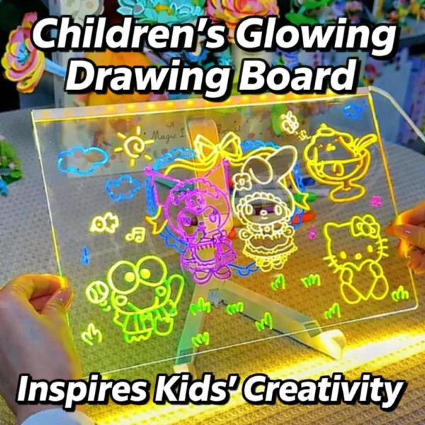 NIKO Children LED Glowing Drawing Board DIY Doodle Painting Board Creative Art Toy Montessori Toys Gift For Kids